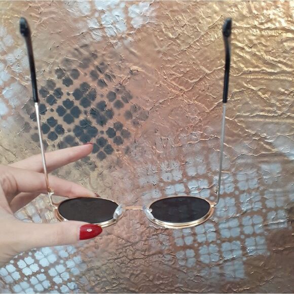 Zara Nwot Black and Gold Bejeweled Sunglasses - Picture 7 of 14